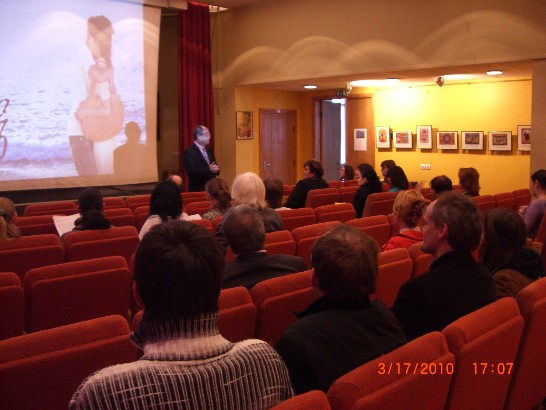 On March 17, 2010, Mr. David Wang made a brief remark before the opening of the Taiwan Film Festival at the Latvia Acdemic Library.  Two Taiwan Films -- Cape Number 7 and Three Times, were shown in that evening.