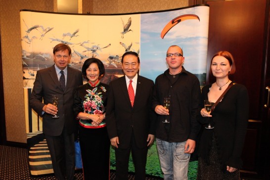 From left to right: Hon. Margus Hanson, Chairman of the Group for interparlimentary relations with Taiwan of the Estonian Parliament, Amb.Ko, Madame Ko, Hon. Juku-Kalle Raid, MP of the Estonian Parliament and Ms. Katja Koort, lecturer of Tallinn University 