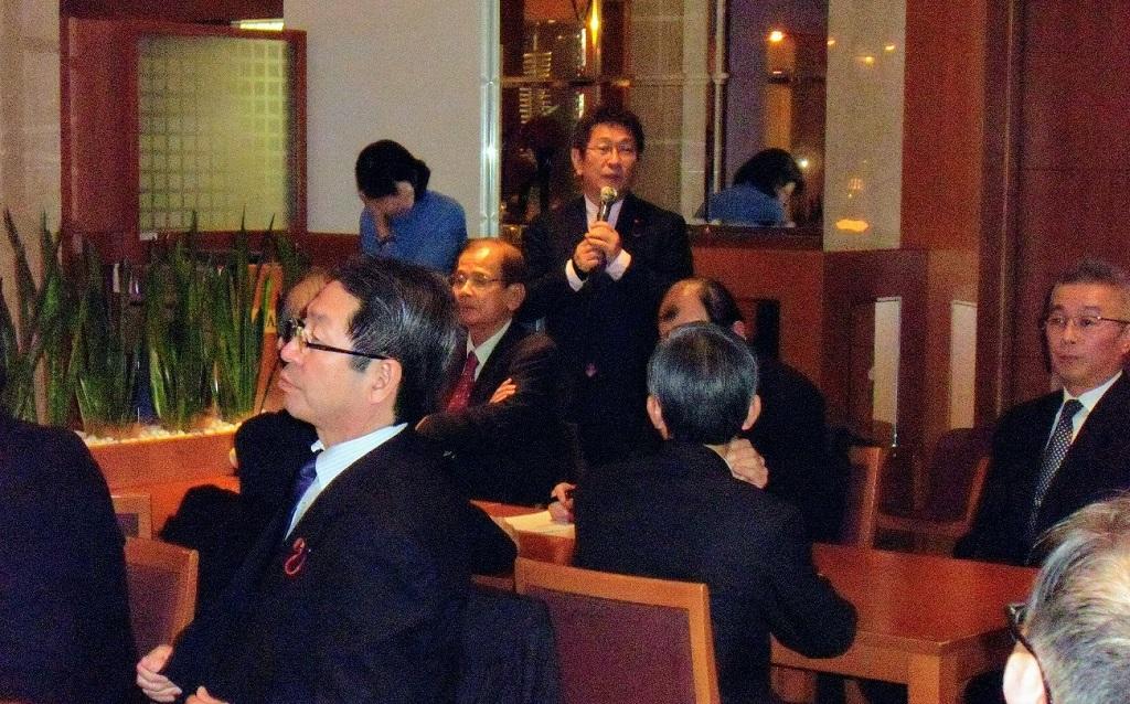 藤田和秀・名古屋市日台友好議員連盟会長が名古屋華僑総会2018年新年会で挨拶をした