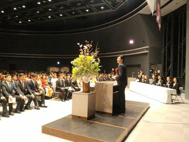 李世丙・駐大阪弁事処長が神戸学園　平成30年度卒業式にて挨拶